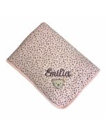 Steiff Babydecke mit Blümchenprint rosa seashell pink 60 cm x 90 cm