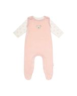 Steiff Set Nicki-Strampler uni + T-Shirt langarm Elefäntle GOTS rosa