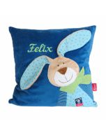 Sigikid Kuschelkissen Hase Wombel Bombel blau 40 cm x 40 cm