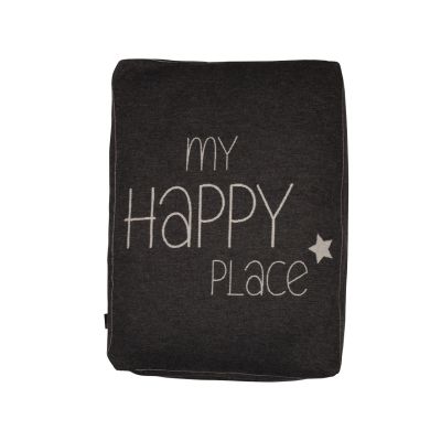 Fussenegger NOVA Hundebett "my happy place", mit RV 90 cm x 60 cm anthrazit