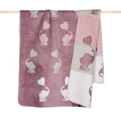 pad Babydecke ELEPHANT 75 cm x 100 cm pink