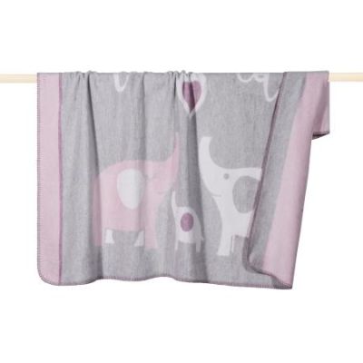 pad Babydecke FAMILY 75 cm x 100 cm grau rosa