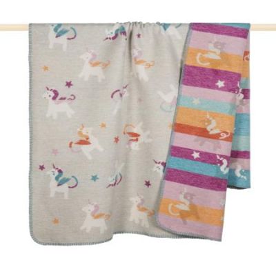 pad Babydecke IKON´S 75 cm x 100 cm grey Einhorn bunt