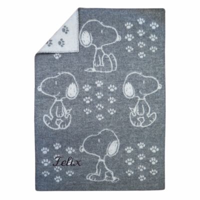 Klippan Snoopy Wolldecke 65 cm x 90 cm grau