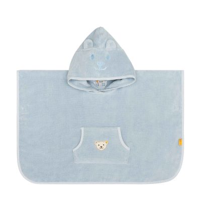 Steiff Bade Poncho mit Kapuze hellblau