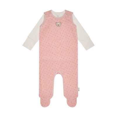 Steiff Set Strampler + T-Shirt langarm silver pink