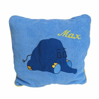 Smithy Kuschelkissen blauer Elefant 40 cm x 40 cm 