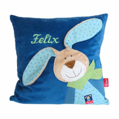 Sigikid Kuschelkissen Hase Wombel Bombel blau 40 cm x 40 cm